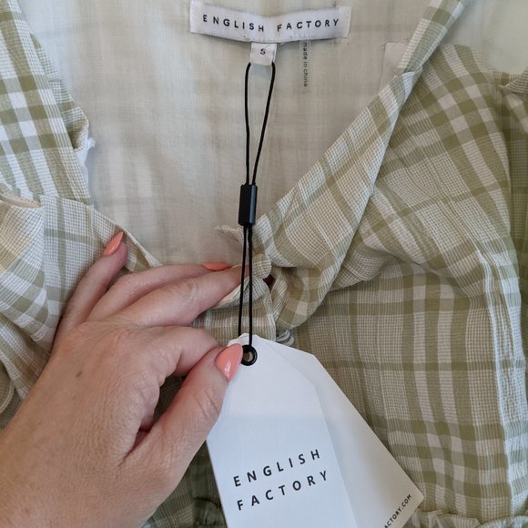 NEW English Factory tiered plaid check sundress - Picture 7 of 9